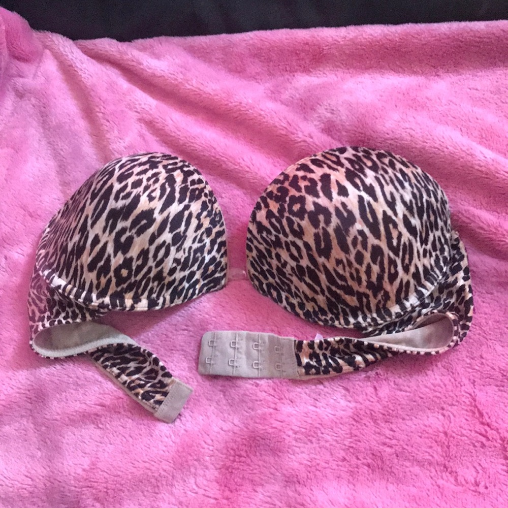 Victoria secret satin leopard strapless EUC